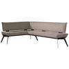 ECKBANK 165/235 cm Webstoff Schwarz, Taupe Buche massiv   - Taupe/Schwarz, Basics, Holz/Textil (165/235cm) - Carryhome