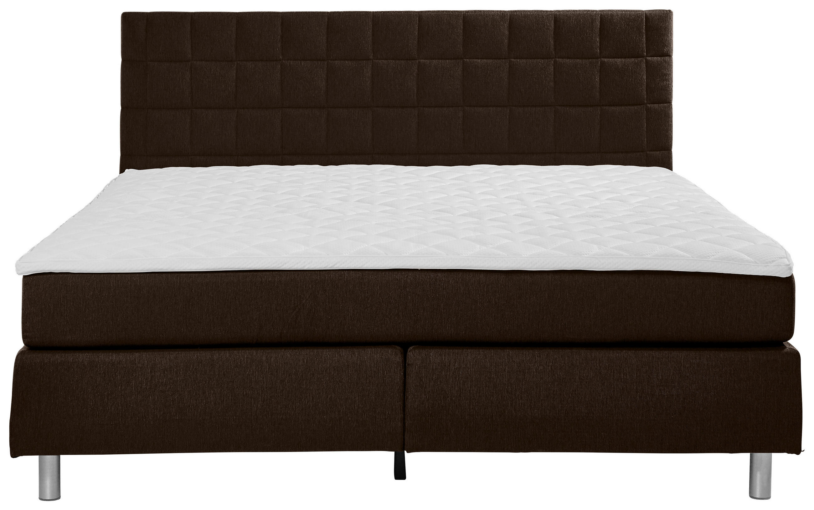 BOXSPRINGBETT 160/200 cm  in Braun  - Alufarben/Braun, Konventionell, Textil/Metall (160/200cm) - Carryhome