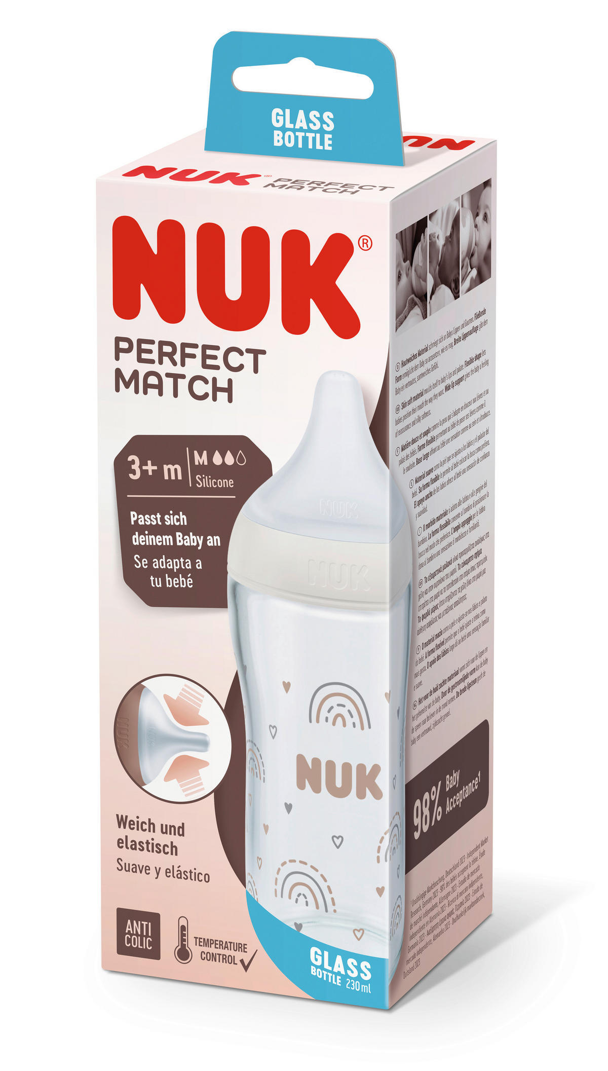 BABYFLASCHE Perfect Match 230 ml  - Basics (7,2/7,2/21,2cm) - NUK