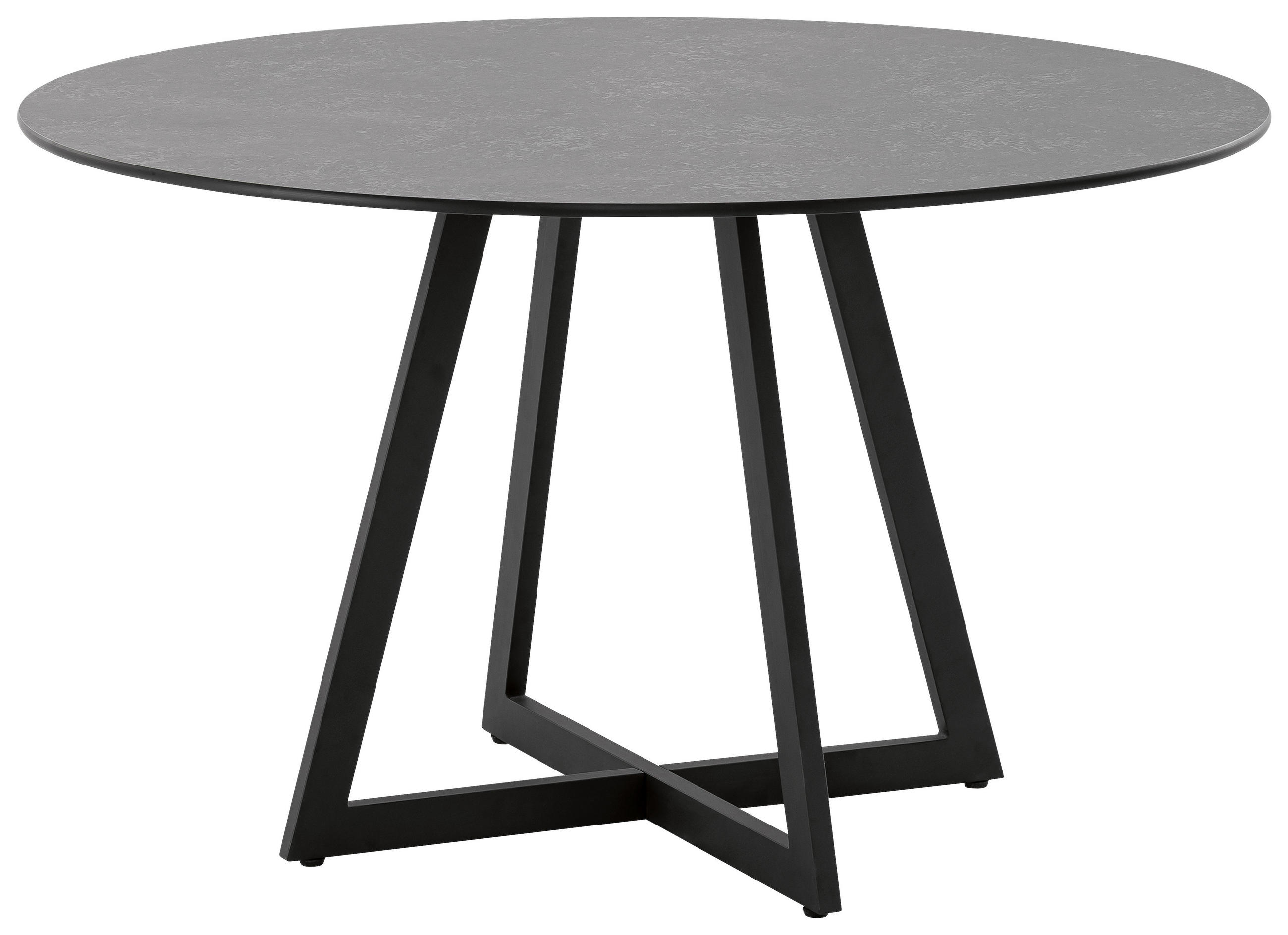 GARTENTISCH 125/125/74 cm Metall rund  - Schieferfarben/Anthrazit, Design, Kunststoff/Metall (125/125/74cm)