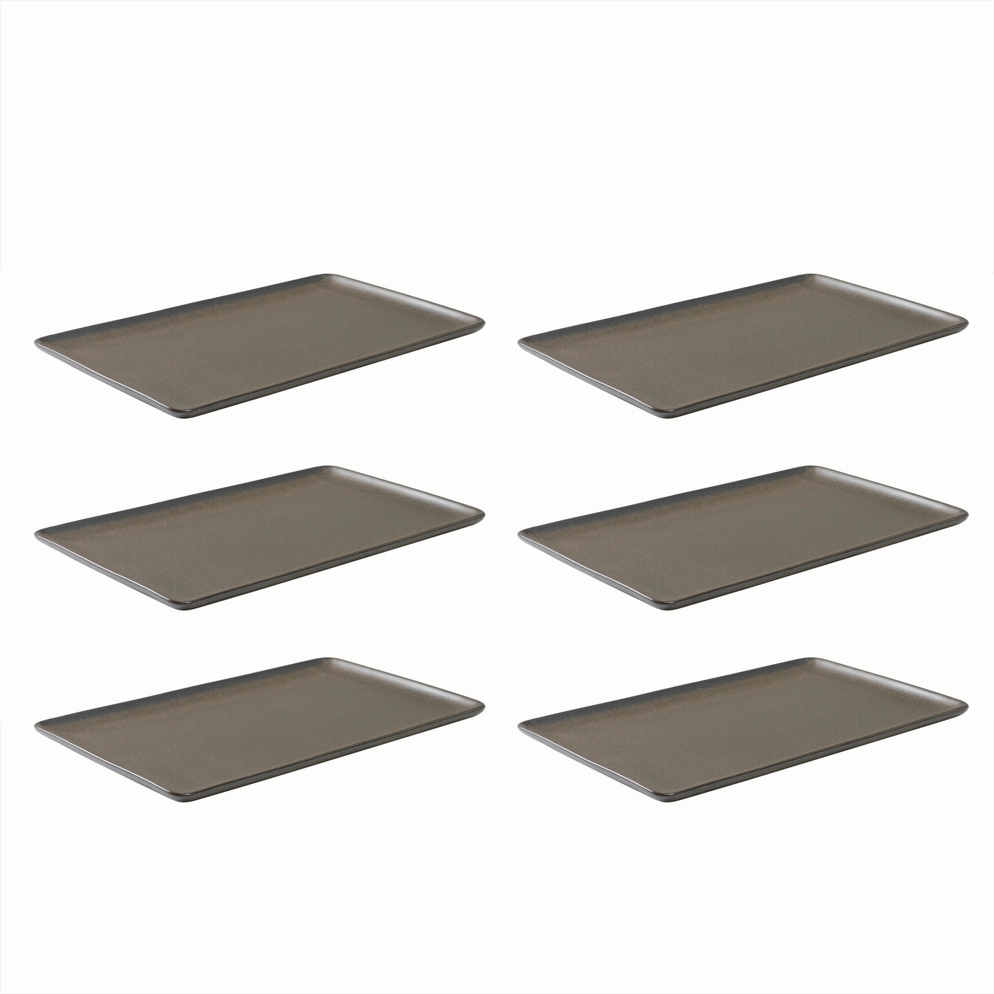 SERVIERPLATTEN-SET RAW  - Braun, Basics, Keramik (12/33/21cm) - Aida