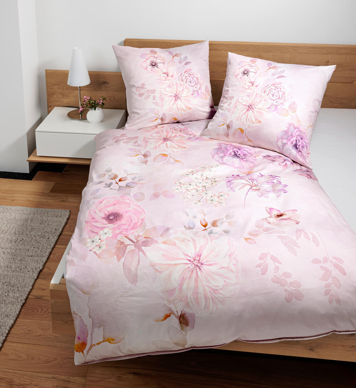 POSTELJNINA 135/200 cm mako saten roza  - roza, Konvencionalno, tekstil (135/200cm) - Janine