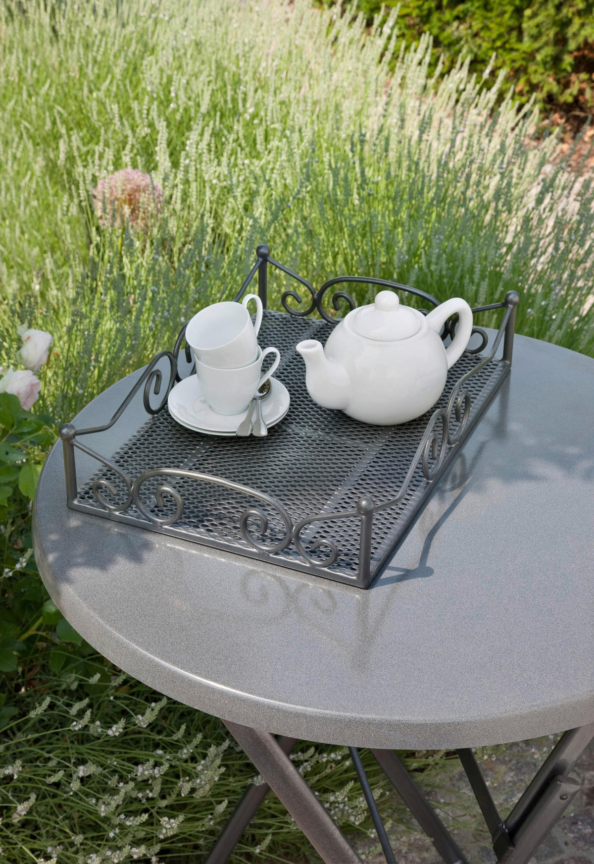 GARTENBEISTELLTISCH 51/36/69 cm  - Grau, Basics, Metall (51/36/69cm) - Gardenson