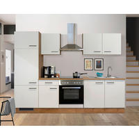 KÜCHENBLOCK 270 cm   in Eichefarben, Magnolie  - Eichefarben/Magnolie, MODERN, Holzwerkstoff/Metall (270cm) - FlexWell