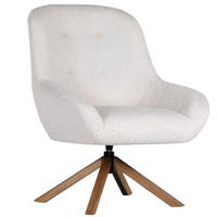 SESSEL in Bouclé Weiß  - Weiß, Design, Holz/Textil (75/95/85cm) - Lomoco