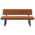 SITZBANK 180/86/60 cm  in Schwarz, Cognac  - Cognac/Schwarz, MODERN, Textil/Metall (180/86/60cm) - Cantus
