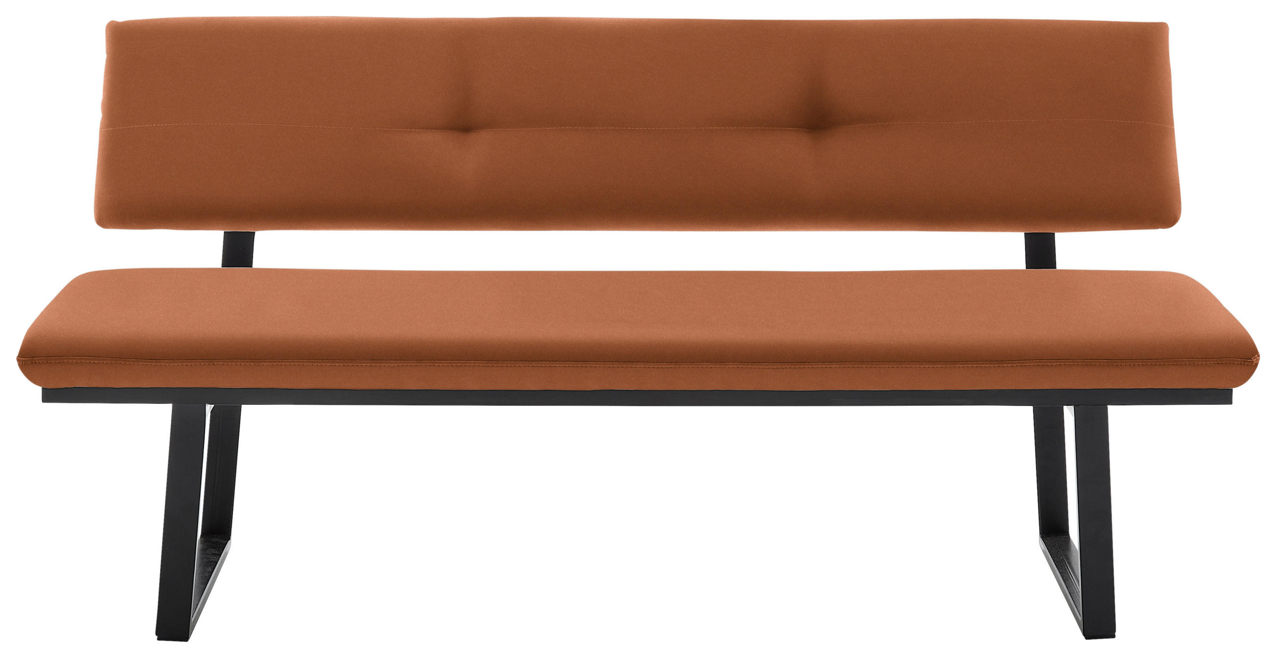 SITZBANK 180/86/60 cm  in Schwarz, Cognac  - Cognac/Schwarz, MODERN, Textil/Metall (180/86/60cm) - Cantus