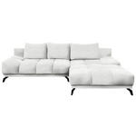 ECKSOFA in Chenille Ecru  - Ecru/Schwarz, MODERN, Textil/Metall (290/182cm) - Hom`in