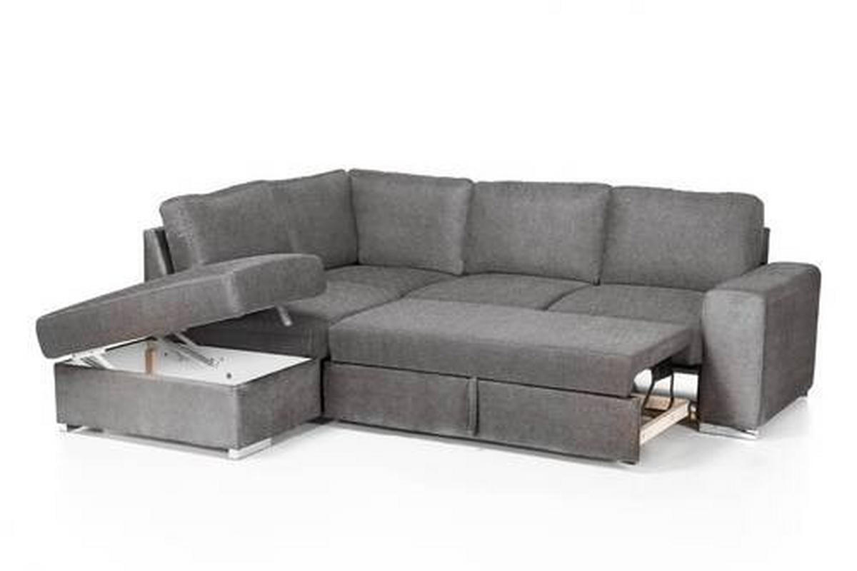 ECKSOFA in Mikrofaser Grau  - Chromfarben/Grau, Konventionell, Textil/Metall (213/248cm) - MID.YOU