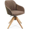 ARMLEHNSTUHL  in Velours  - Eichefarben/Graubraun, Design, Holz/Textil (58/82,5-85,2/60cm) - Johann Jakob