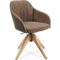 ARMLEHNSTUHL  in Velours  - Eichefarben/Graubraun, Design, Holz/Textil (58/82,5-85,2/60cm) - Johann Jakob