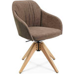 ARMLEHNSTUHL  in Velours  - Eichefarben/Graubraun, Design, Holz/Textil (58/82,5-85,2/60cm) - Johann Jakob