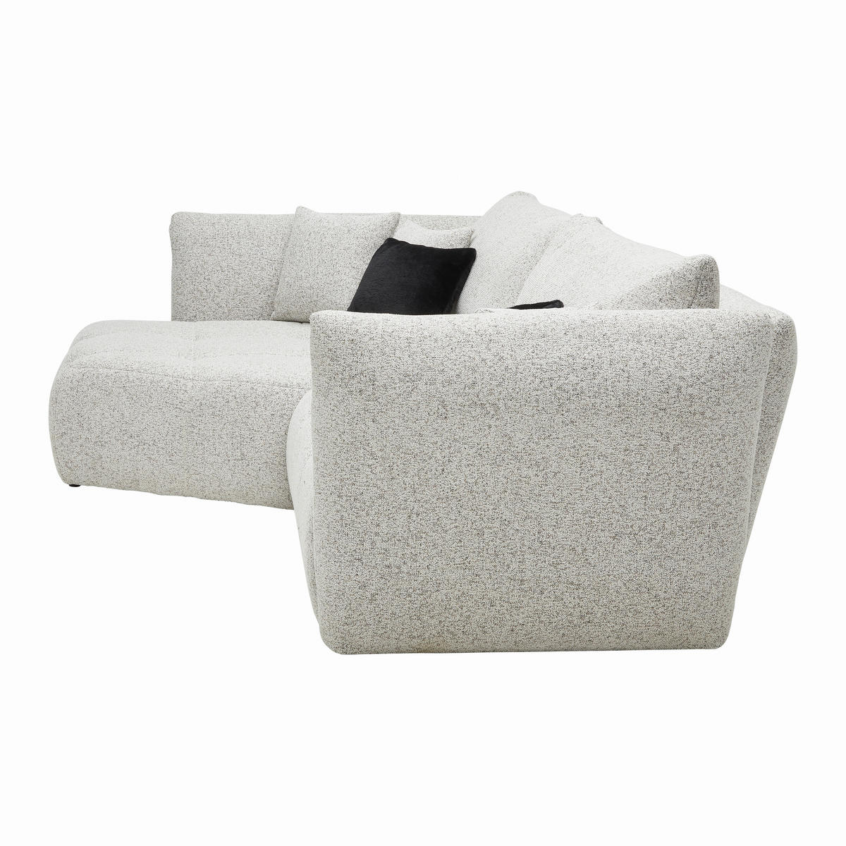 ECKSOFA Struktur Beige  - Beige/Schwarz, Modern, Textil (193/85-105/300cm) - Livetastic