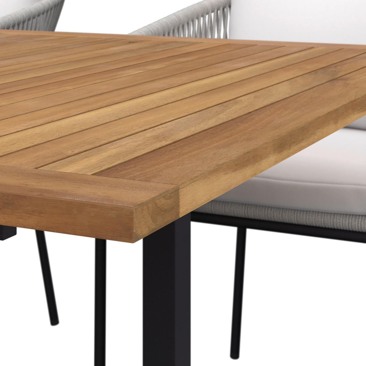 GARNITURA ZA BAŠTU  - boja akacije/siva, Moderno, drvo/metal - Bessagi Garden