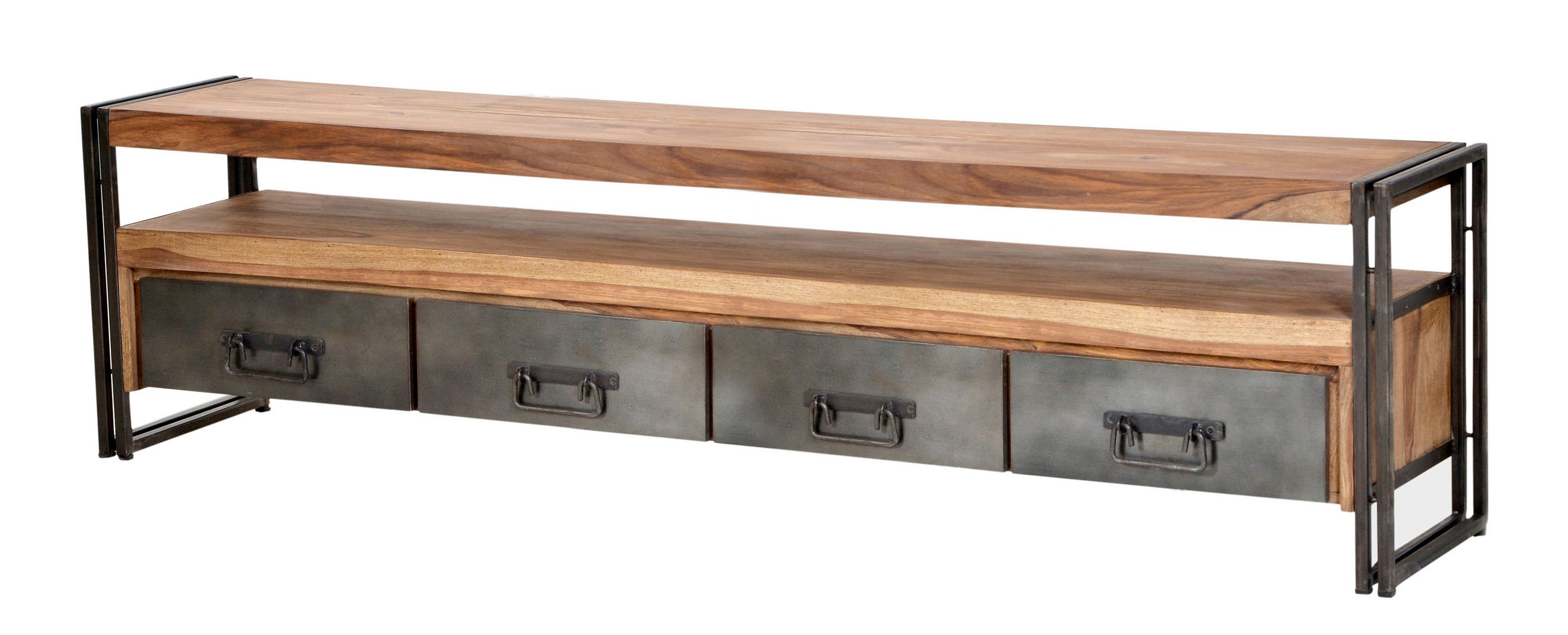 LOWBOARD  200/55/40 cm 4 Schublade(n)  - Schwarz/Naturfarben, Design, Holz/Metall (200/55/40cm) - MID.YOU