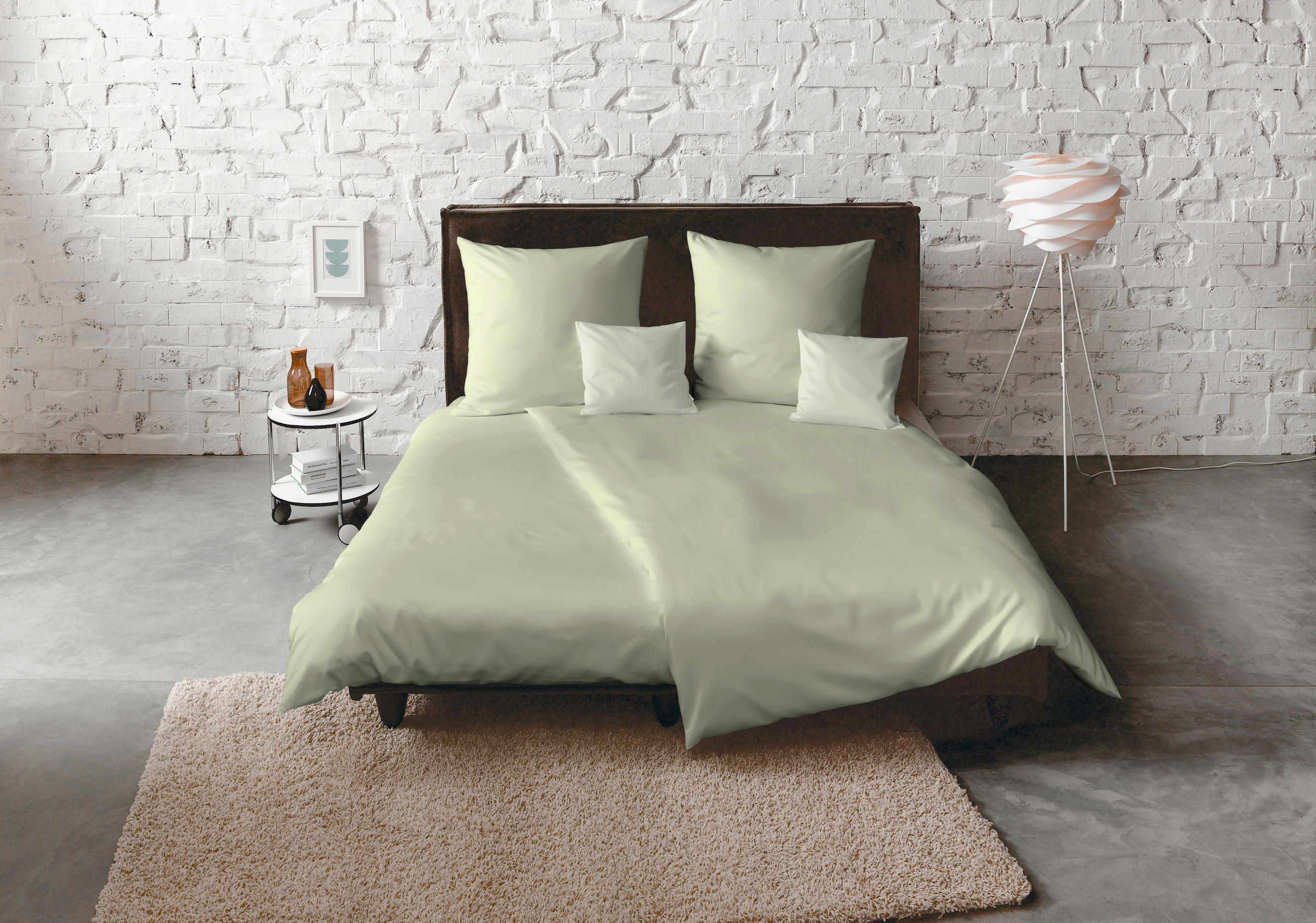 BETTWÄSCHE Satin 155/200 cm  - Jadegrün, Basics, Textil (155/200cm) - Fleuresse