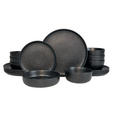 KOMBISERVICE Mika black 16-teilig  - Schwarz, Trend, Keramik - Novel