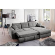 ECKSOFA in Mikrofaser Grau  276/193 cm  - Chromfarben/Grau, MODERN, Kunststoff/Textil (276/193cm) - Hom`in