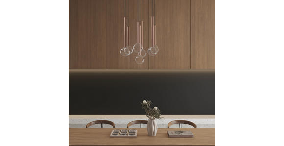 LED-HÄNGELEUCHTE Modern 40/180 cm    - Klar/Schwarz, Design, Glas/Metall (40/180cm) - Dieter Knoll