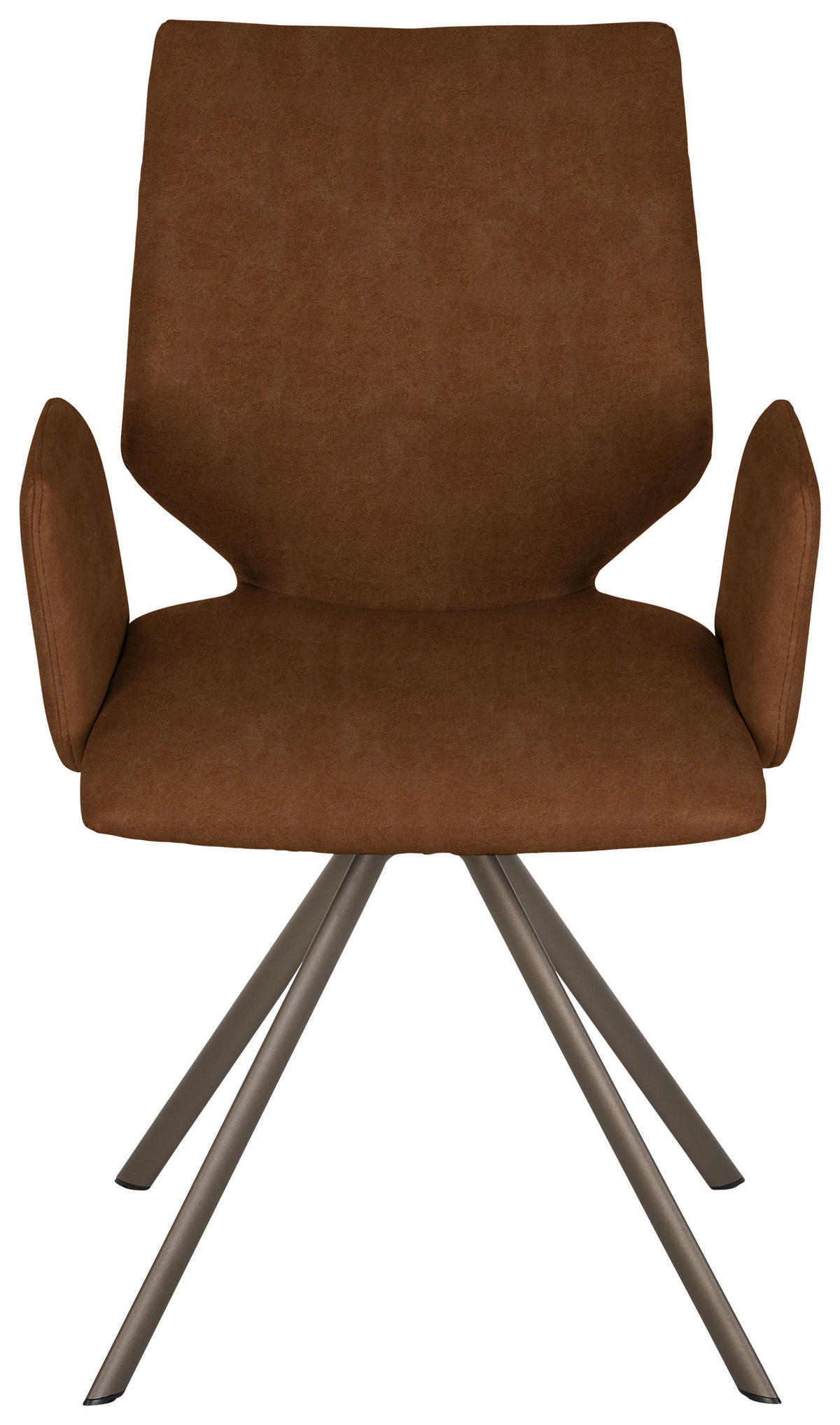 ARMLEHNSTUHL  Lederauswahl, Stoffauswahl, Typenauswahl, inklusive Armlehnen Mikrofaser  - Cognac/Braun, Design, Textil/Metall (57/92/63cm) - Venjakob