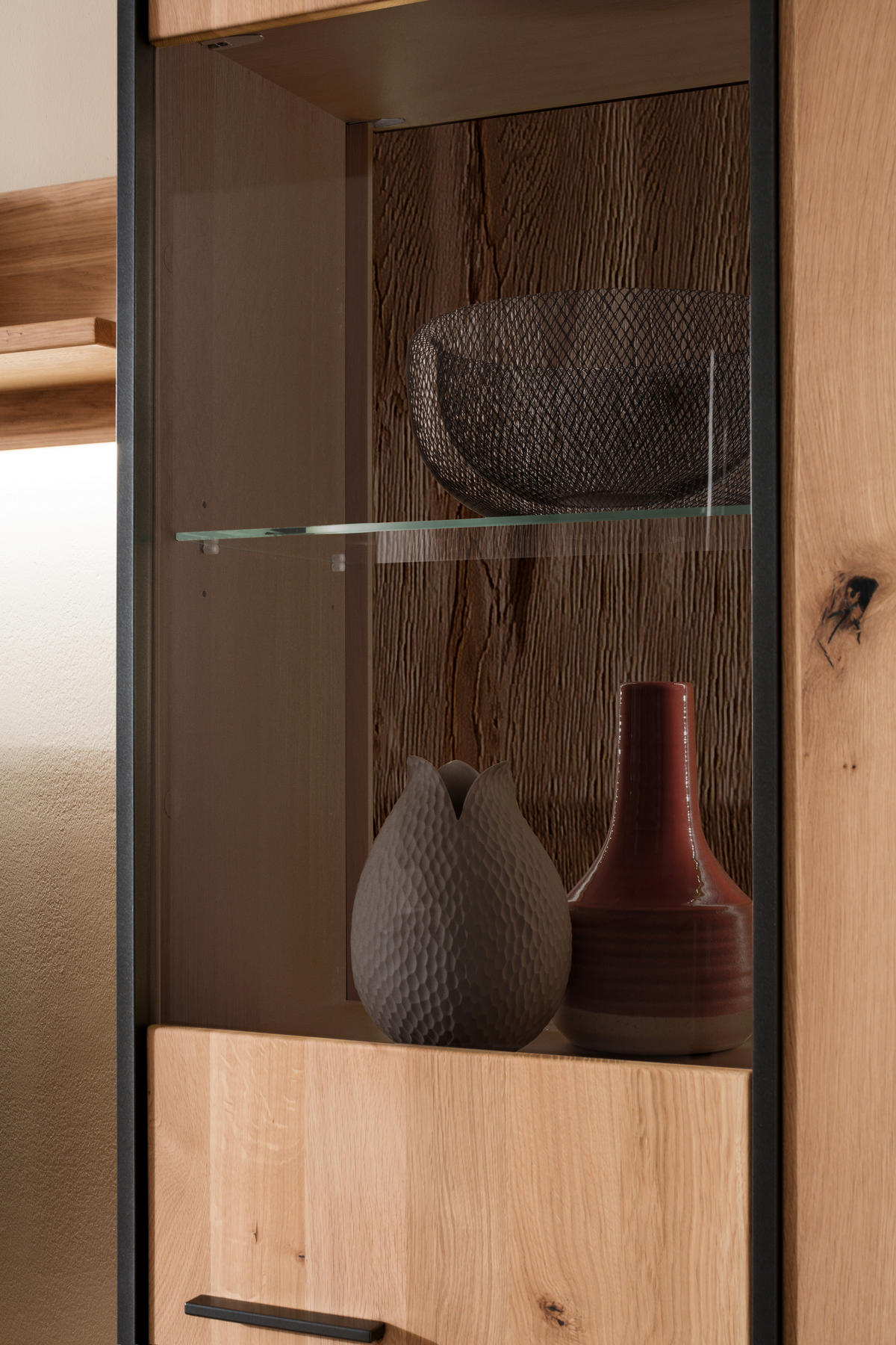 WOHNWAND  in Anthrazit, Eichefarben 310/209/50 cm  - Eichefarben/Anthrazit, Konventionell, Glas/Holz (310/209/50cm) - Landscape