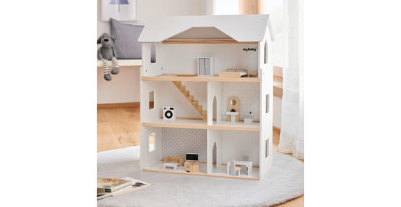 PUPPENHAUS  - Schwarz/Weiß, Basics, Holz/Holzwerkstoff (60,5/77,1/29,3cm) - My Baby Lou