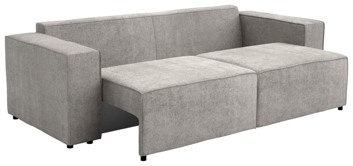 SCHLAFSOFA Webstoff Grau  - Schwarz/Grau, Design, Kunststoff/Textil (254/84/98cm) - Stylife