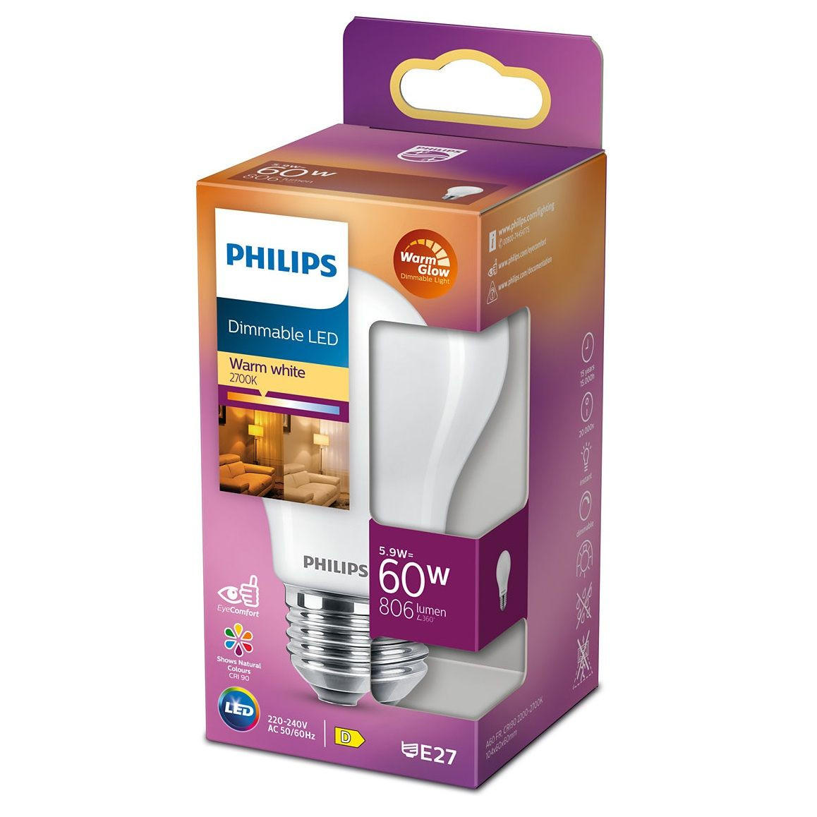 LED SIJALICA - Trendi, staklo (10,4/6/6cm) - Philips