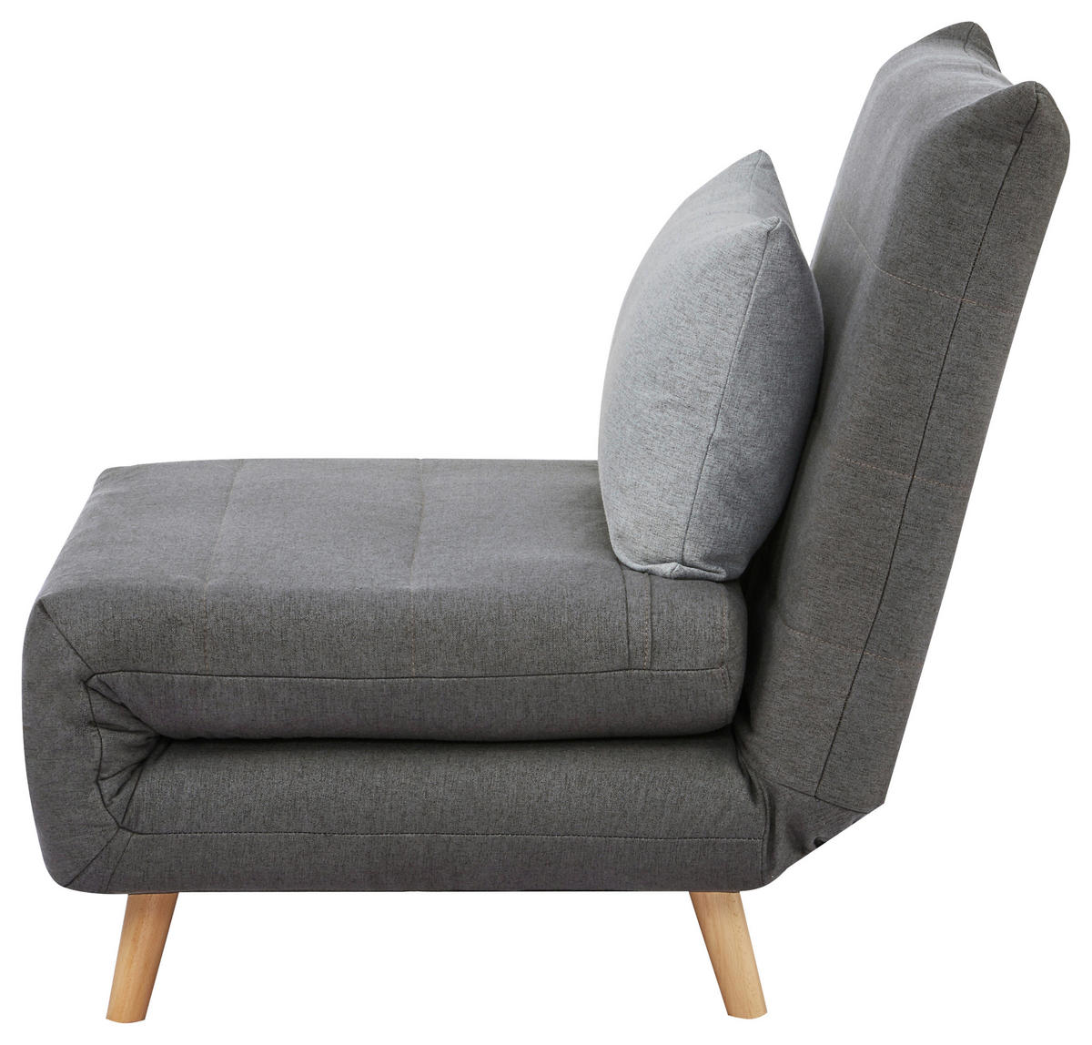 SCHLAFSESSEL Webstoff Grau, Hellgrau    - Hellgrau/Naturfarben, MODERN, Holz/Kunststoff (77/84/91cm) - Livetastic