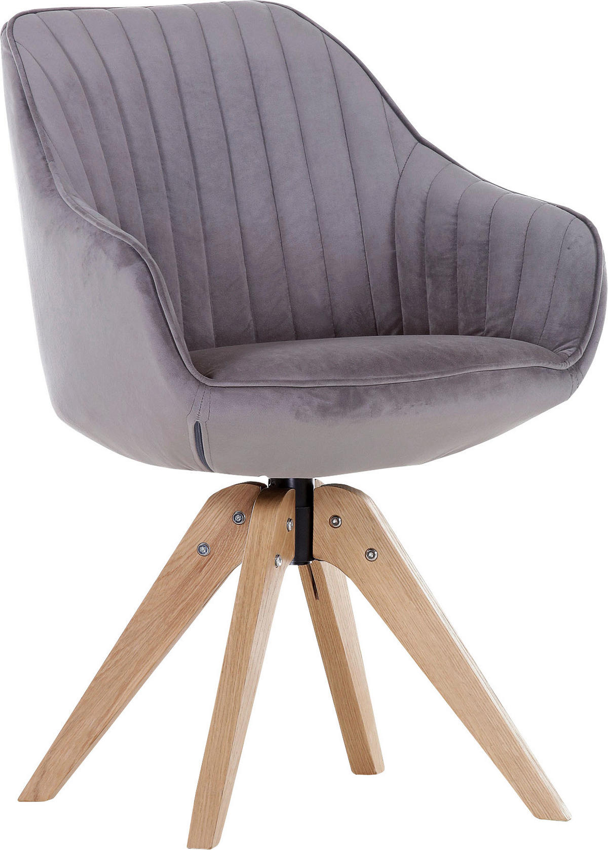 ŽIDLE S PODRUČKAMI, velur, jílová barva - barvy dubu/jílová barva, Design, dřevo/textil (60/83/65cm) - Hom`in