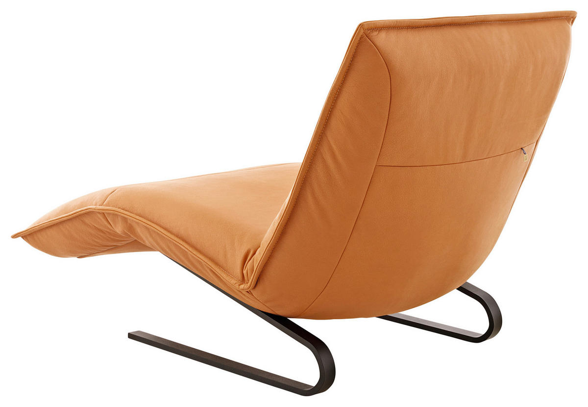 RELAXLIEGE Echtleder Orange  - Beige/Schwarz, Design, Leder/Metall (86/42-83/141-180cm) - Koinor