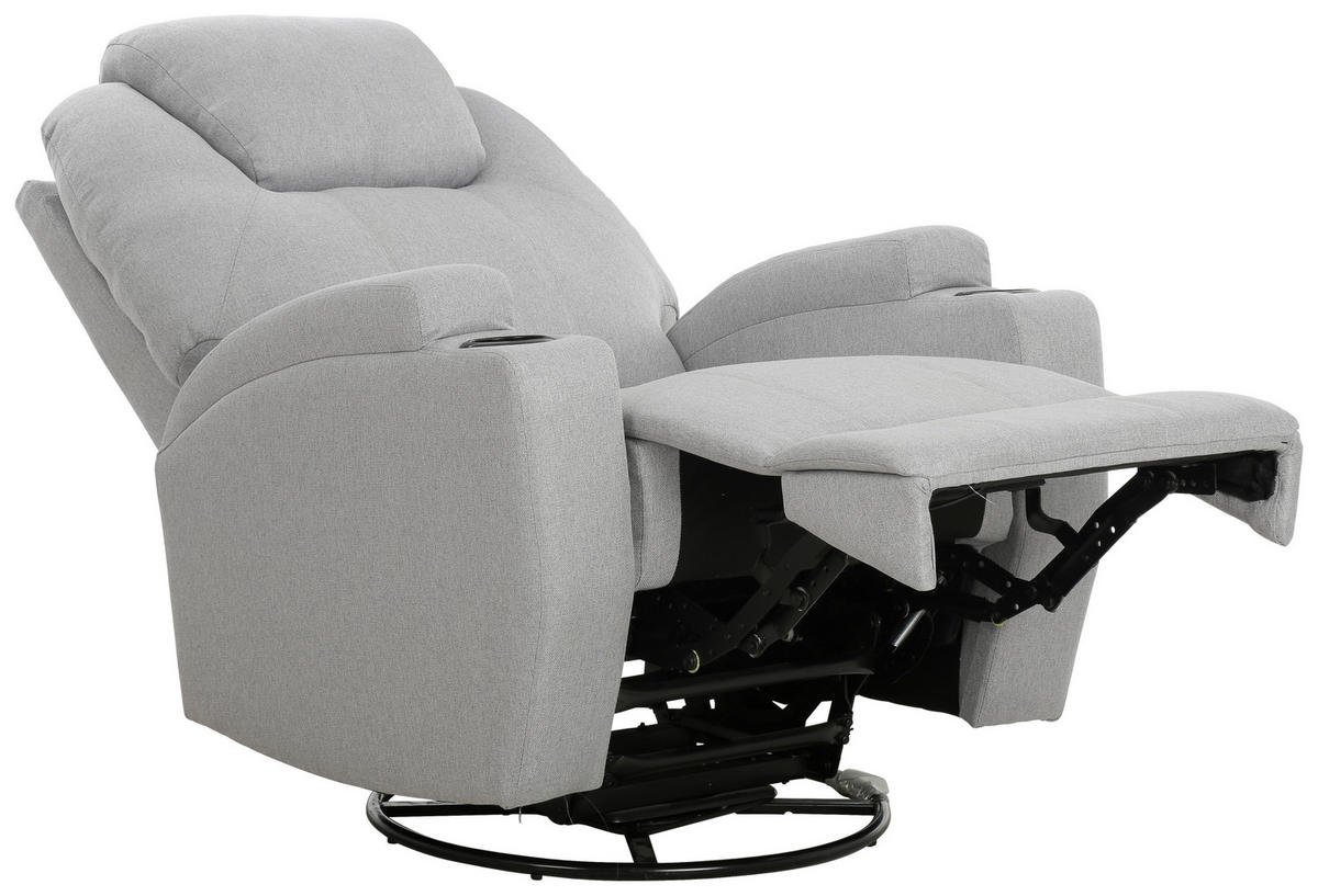 MASSAGESESSEL Mikrofaser Grau    - Schwarz/Grau, MODERN, Textil/Metall (86/110/96cm) - P & B