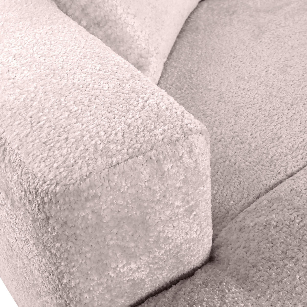 ECKSOFA Rosa Chenille  - Creme/Schwarz, MODERN, Kunststoff/Textil (178/323cm) - Carryhome