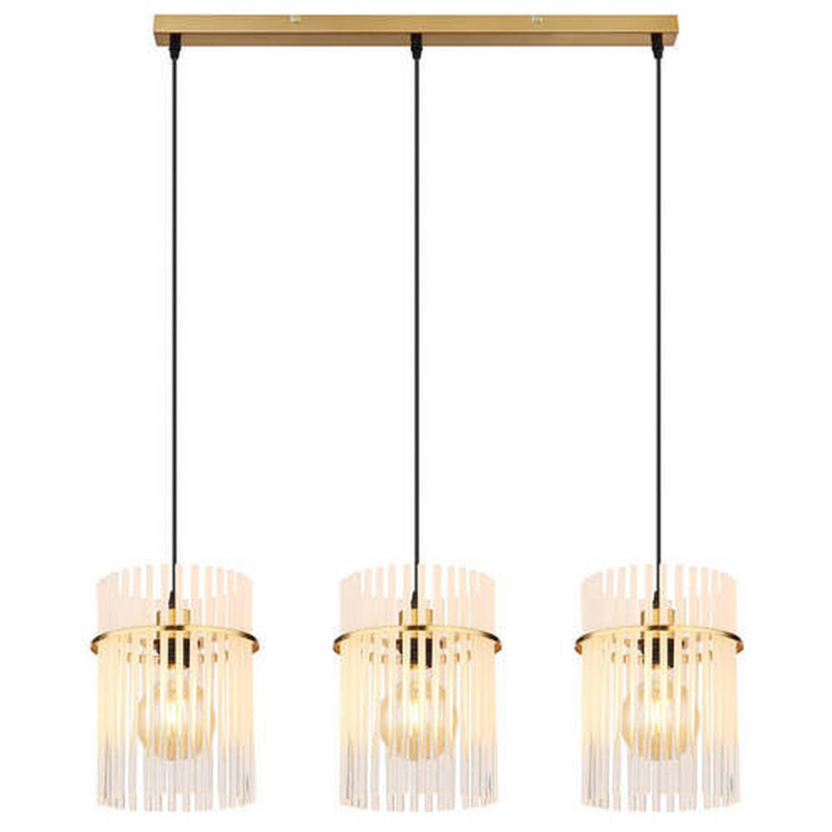 HÄNGELEUCHTE 80/20/140 cm    - Goldfarben, Design, Glas/Metall (80/20/140cm) - Globo