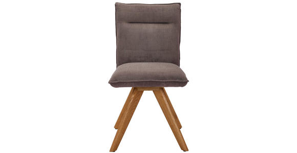 STUHL in Holz, Textil Taupe - Taupe/Wildeiche, Design, Holz/Textil (47/87/62cm) - Johann Jakob