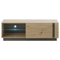 LOWBOARD  in 138/46/40 cm  - Eiche Artisan/Grau, Design, Glas/Holzwerkstoff (138/46/40cm) - MID.YOU