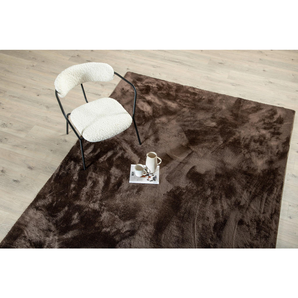 Thumbnail - P & B Flachwebeteppich, Braun, Textil, Uni, rechteckig, 160x230 cm, Handmade in China, leicht zusammenrollbar, Teppiche ...