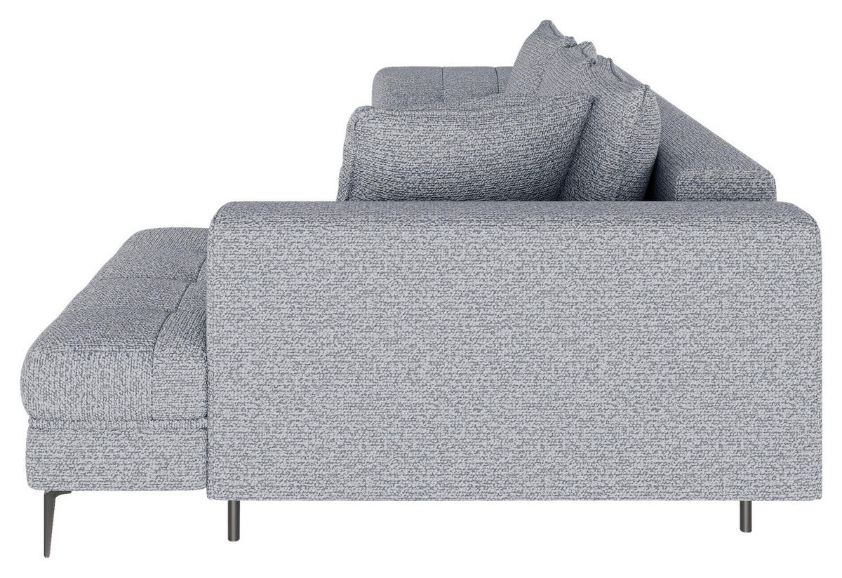 ECKSOFA Grau Struktur, Bouclé  - Schwarz/Grau, Design, Textil (177/276cm) - MID.YOU