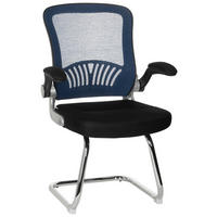 BESÖKSSTOL  i nätklädsel, flatväv blå, svart  - kromfärg/blå, Modern, metall/textil (64/103/64cm) - MID.YOU