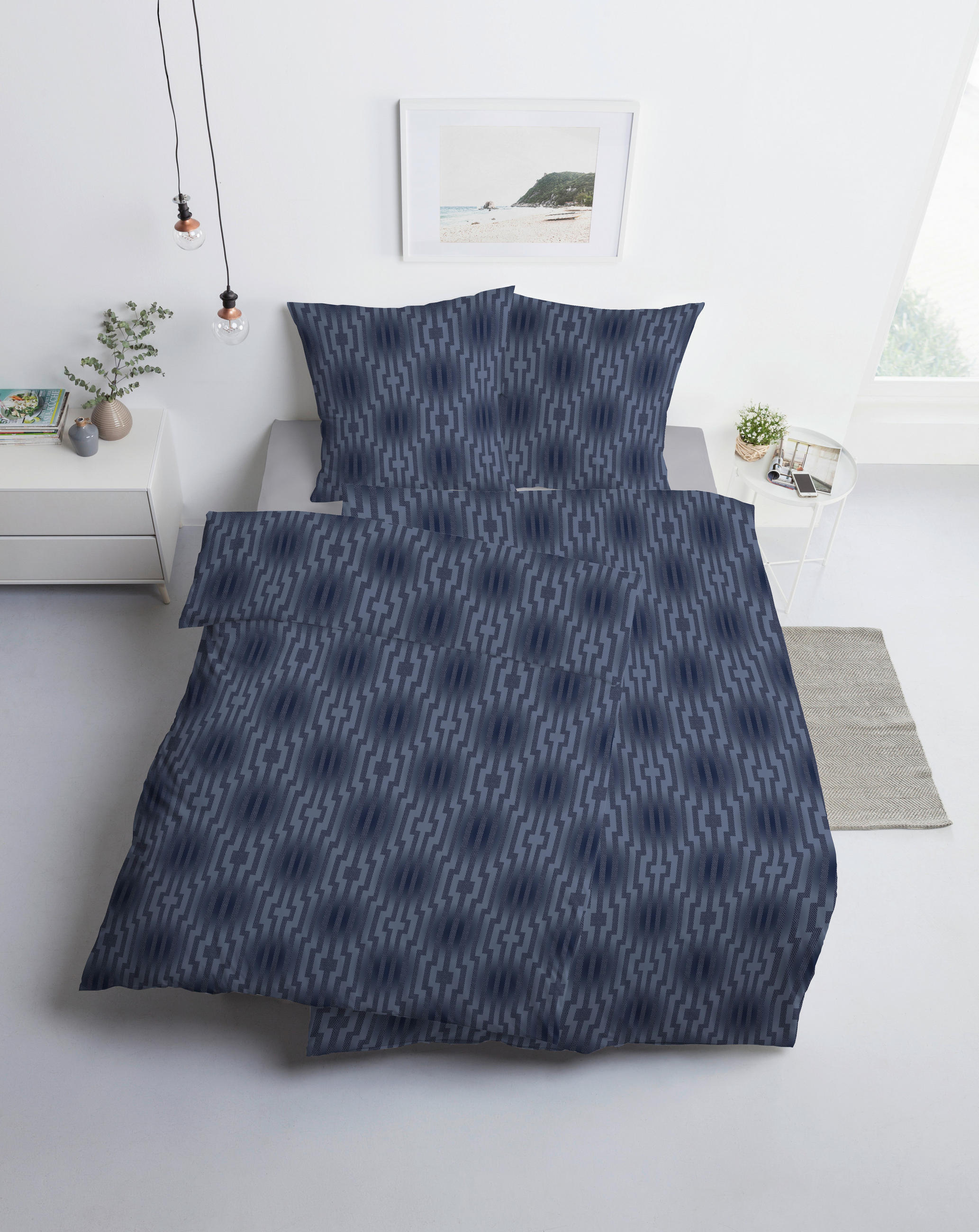 BETTWÄSCHE ATELIER Interlock-Jersey 135/200 cm  - Dunkelblau, Design, Textil (135/200cm) - Estella