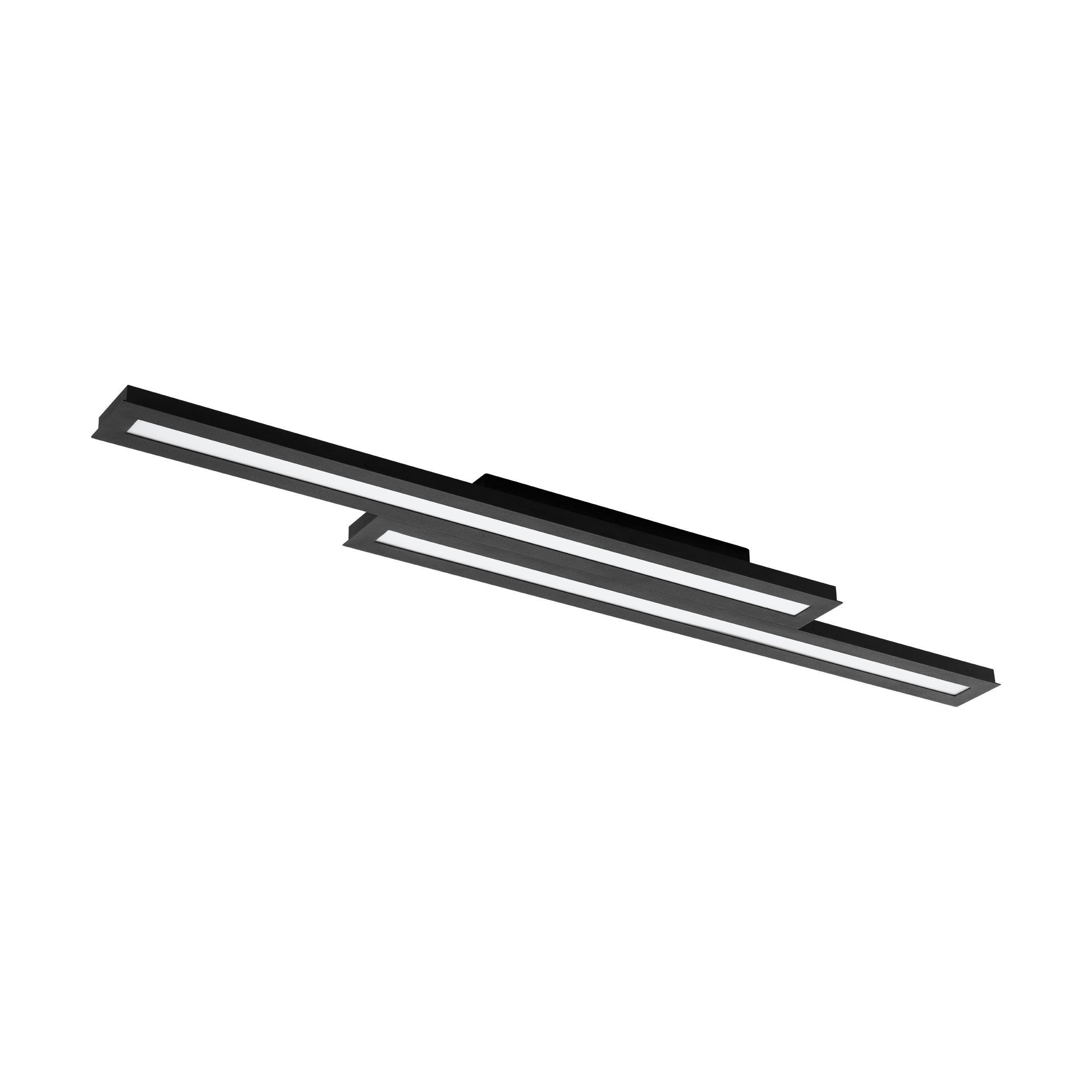 STROPNÍ LED SVÍTIDLO, 116/16/5 cm - bílá/černá, Design, kov/plast (116/16/5cm) - Eglo