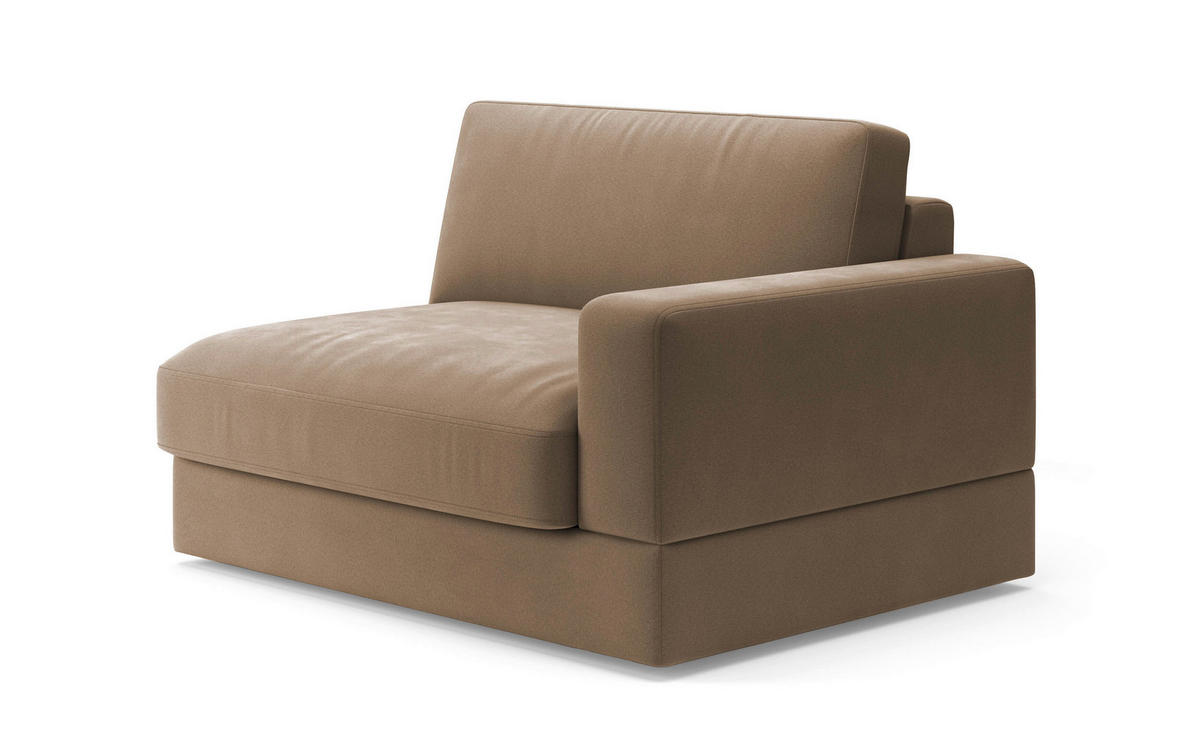 SOFAELEMENT FABIO E Mikrofaser Braun  - Schwarz/Braun, MODERN, Kunststoff/Textil (132/87/108cm) - Sit & More