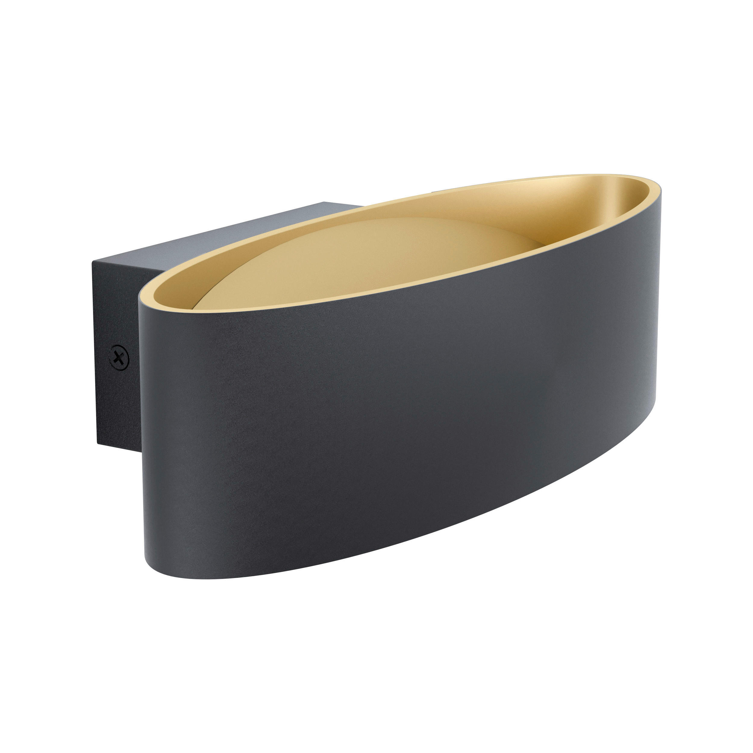 LED-WANDLEUCHTE - Goldfarben/Schwarz, Design, Kunststoff/Metall (27/13/7,5cm) - Eglo