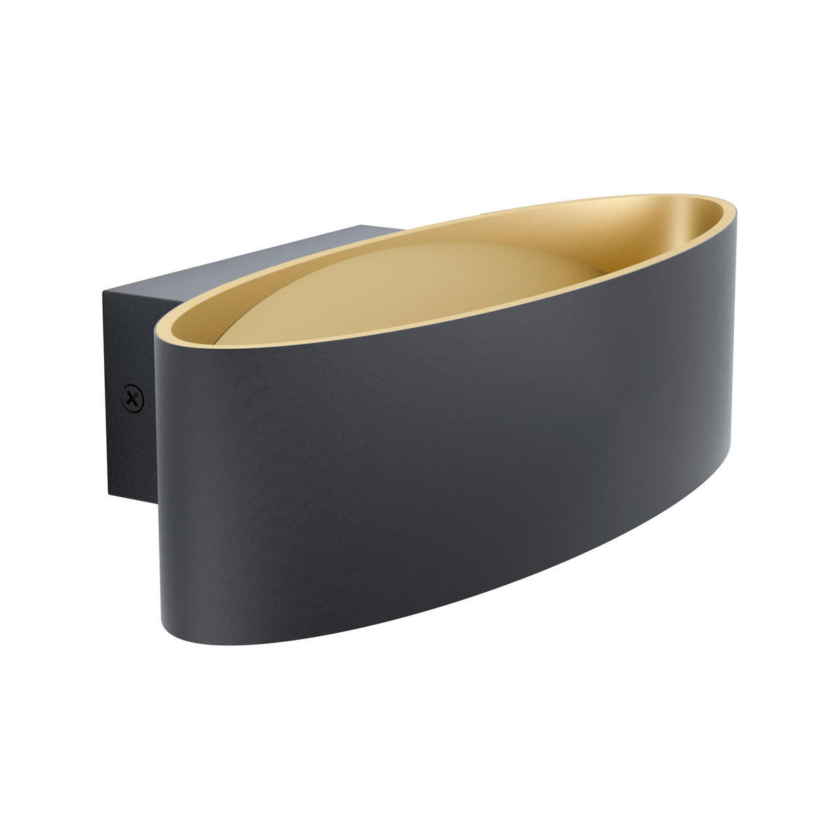 LED-WANDLEUCHTE - Goldfarben/Schwarz, Design, Kunststoff/Metall (27/13/7,5cm) - Eglo