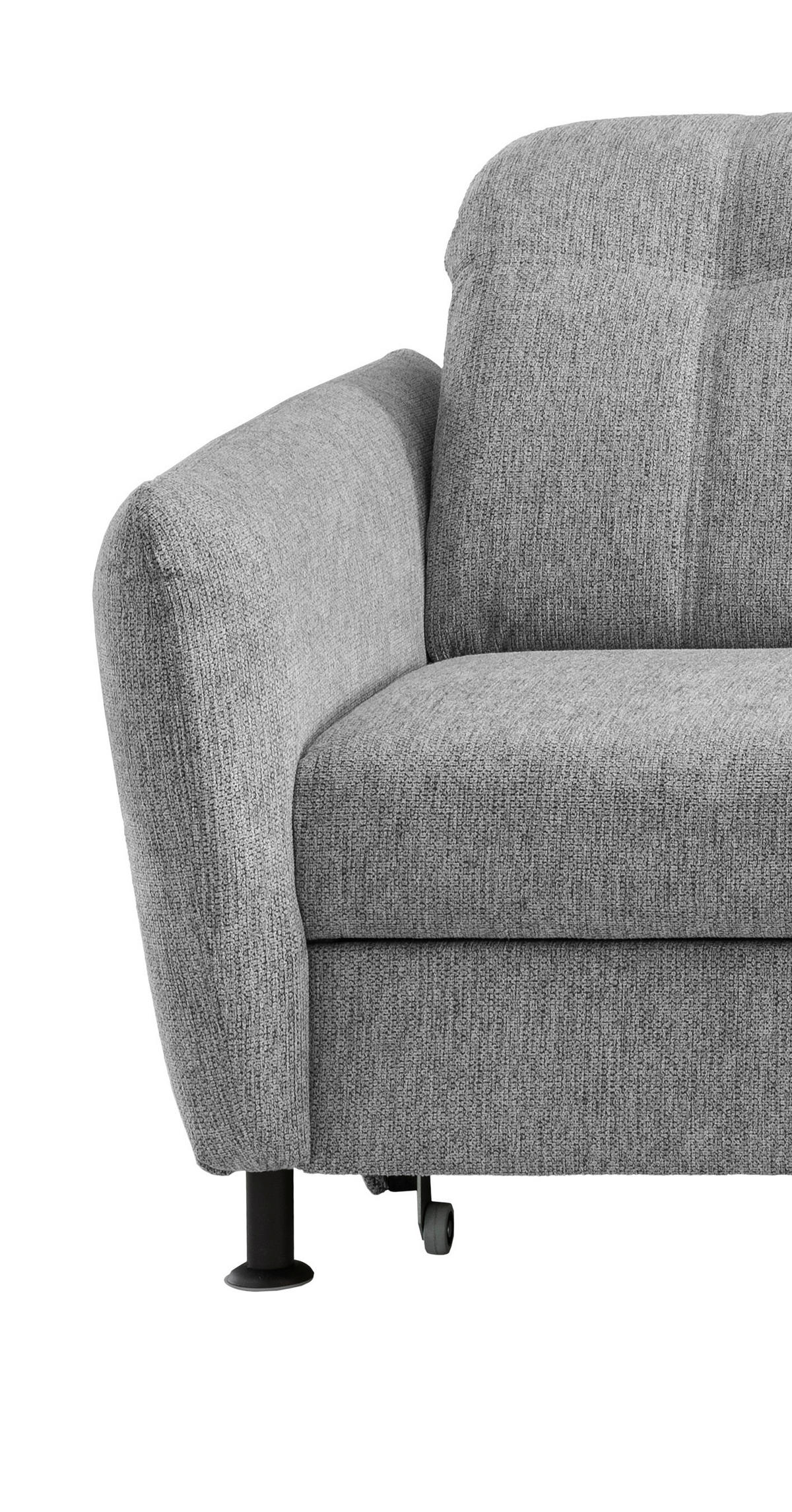 ECKSOFA in Chenille Silberfarben  - Silberfarben/Schwarz, Modern, Textil/Metall (267/184cm) - Livetastic