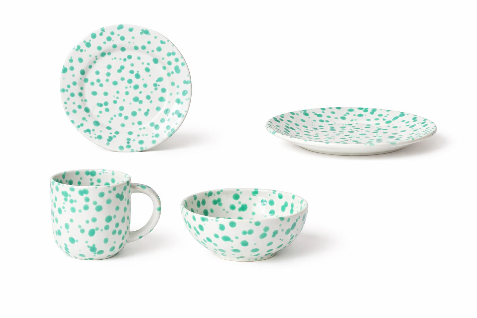 KOMBISERVICE Blau, Weiß Hochglanz RAFAELA 4-teilig 1 Personen  - Blau/Weiß Hochglanz, Basics, Keramik - Costa Nova