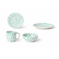 KOMBISERVICE Blau, Weiß Hochglanz RAFAELA 4-teilig 1 Personen  - Blau/Weiß Hochglanz, Basics, Keramik - Costa Nova