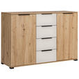 SIDEBOARD  130/87/40 cm 4 Schublade(n)  - Kaschmir/Schwarz, KONVENTIONELL, Holzwerkstoff/Metall (130/87/40cm) - Carryhome