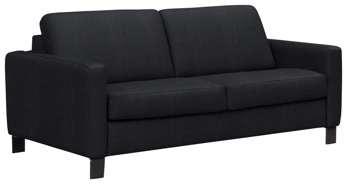 SCHLAFSOFA in Textil, Leder Schwarz  - Schwarz, Konventionell, Leder/Textil (190/87/100cm) - Celina Home