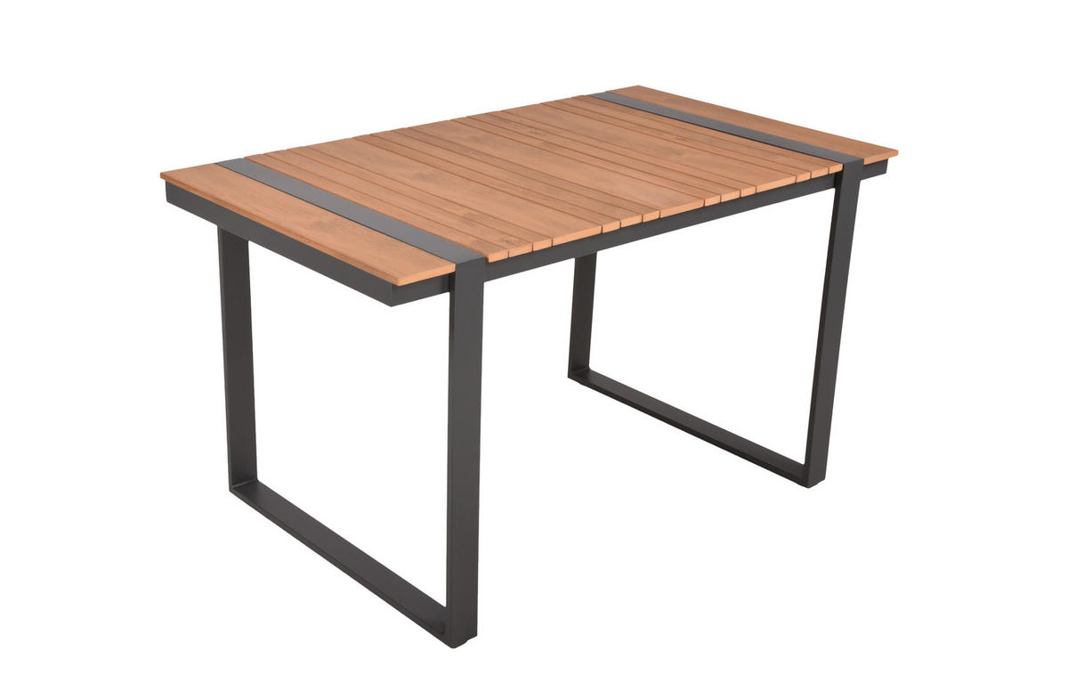 LOUNGEGARNITUR Aluminium  - Hellbraun/Dunkelgrau, Basics, Kunststoff/Textil - Gardenson